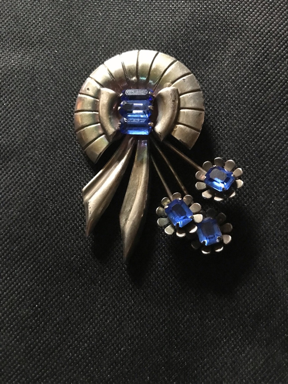 Sterling Silver vintage (1940’s) Brooch. Wearable Art Deco and Retro Modern